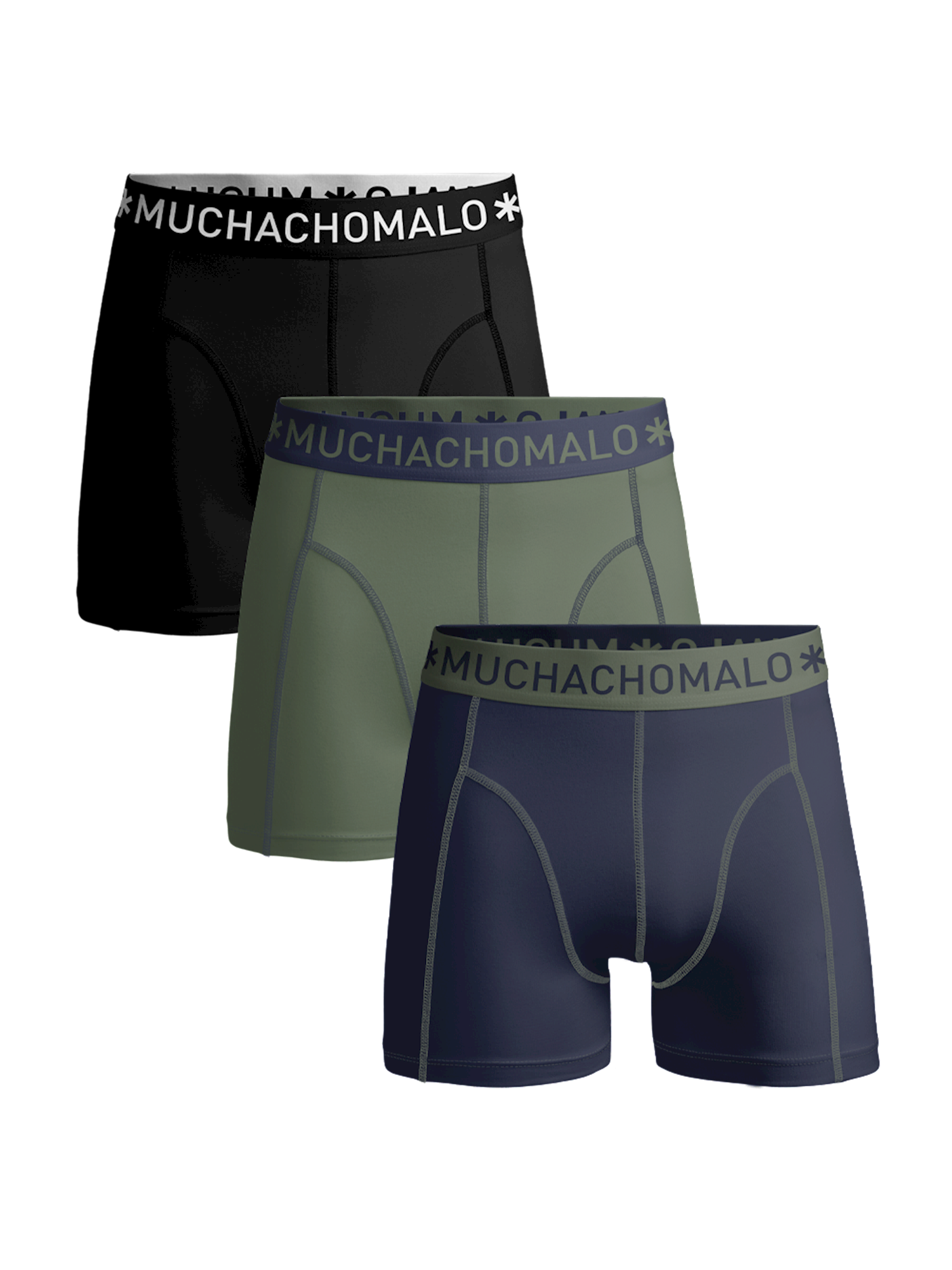 Heren 3 pack Boxershorts effen Onderbroeken Muchachomalo