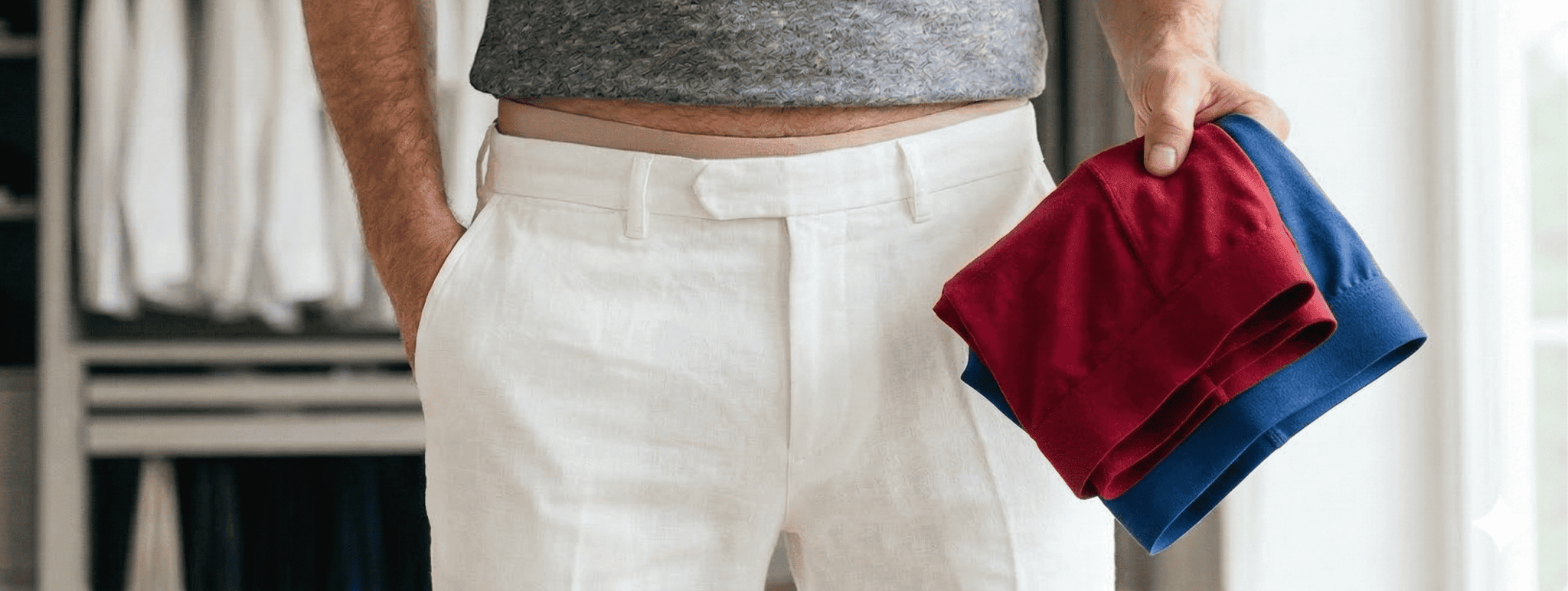 Welke kleur ondergoed moet ik dragen onder een witte broek?