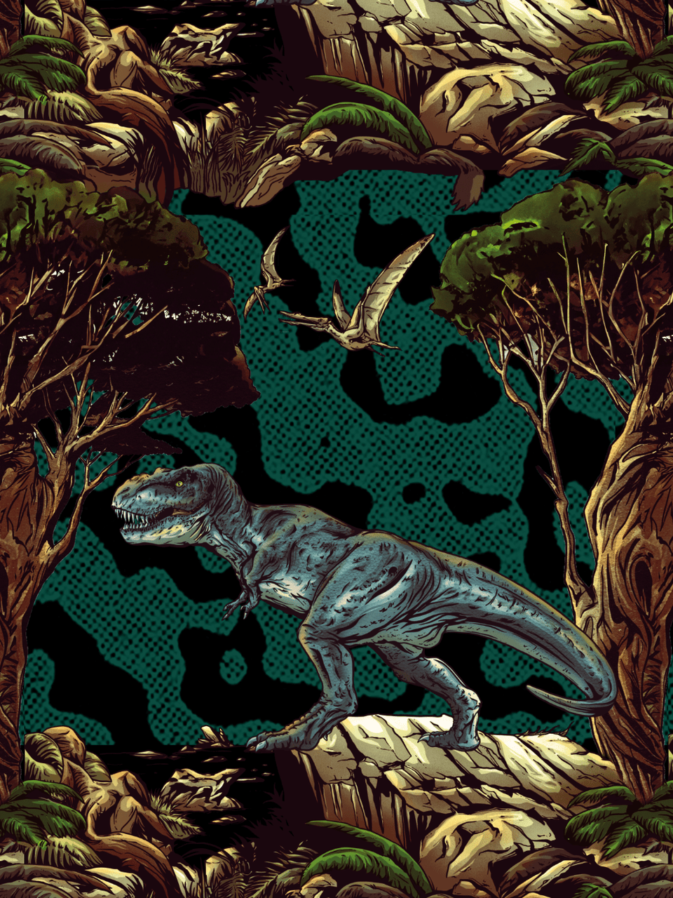 Print/Blue/Green/Brown/Red