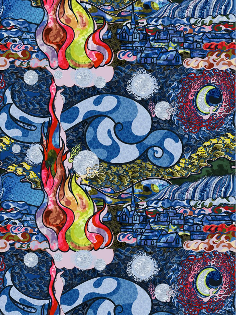 Print/Black/Blue/Green/Beige