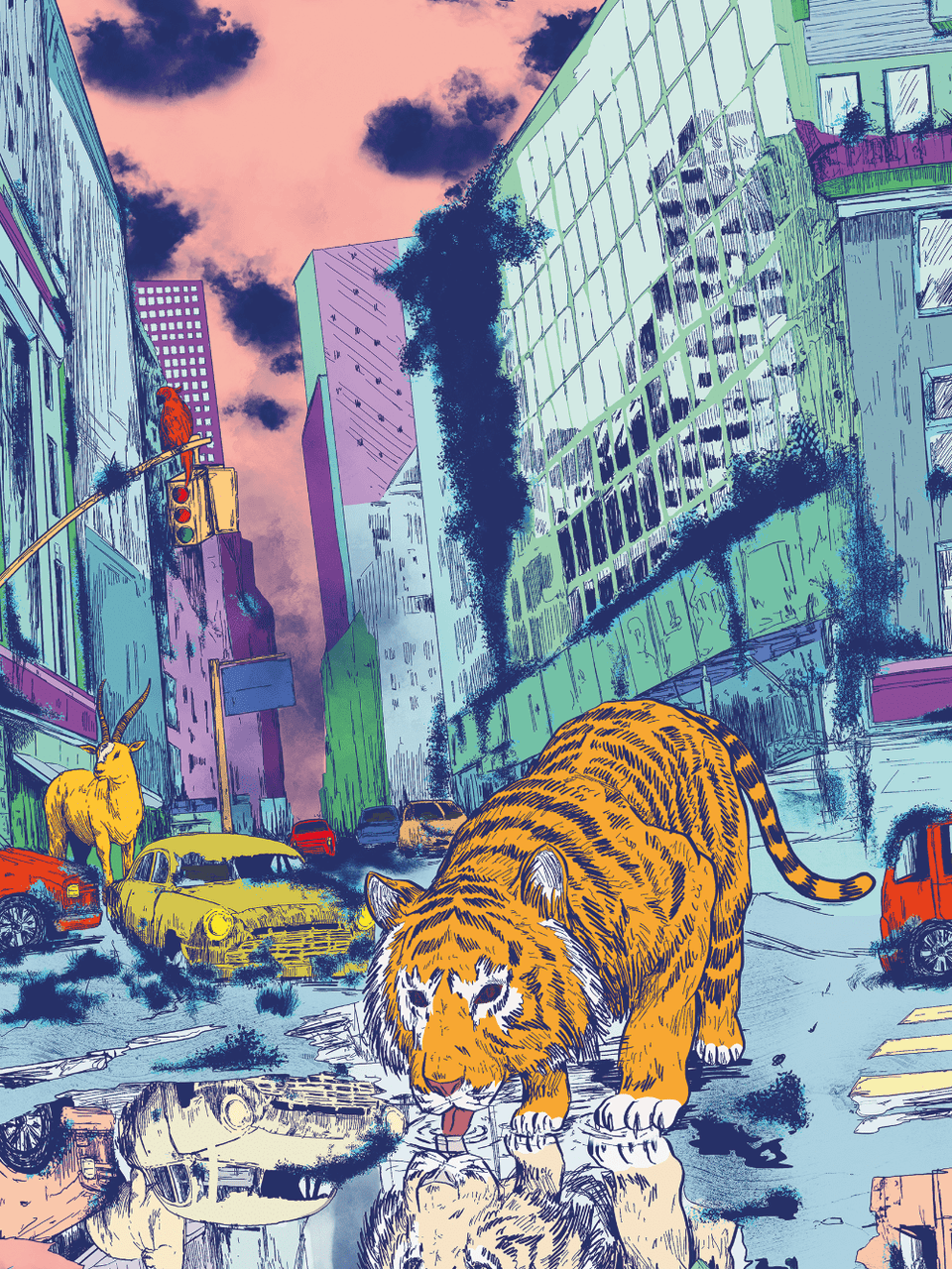 Print/Blue/Purple/Orange/Yellow