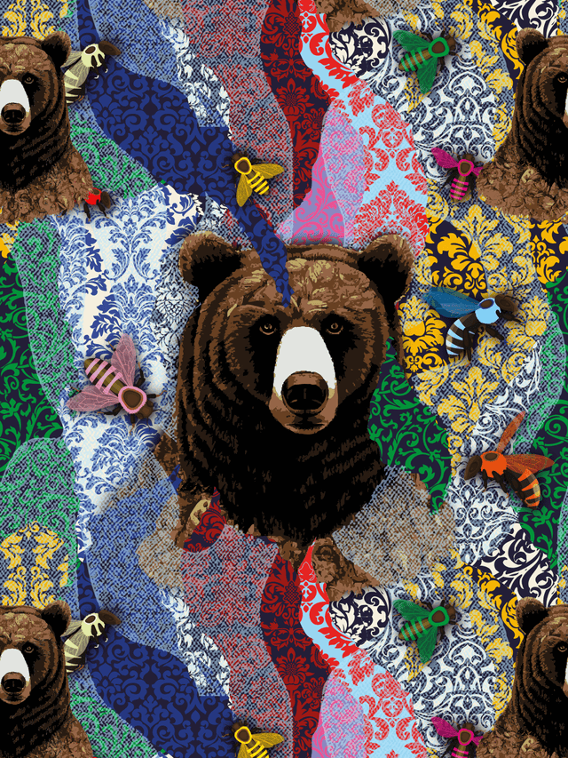 Print/Grey/Black/Blue