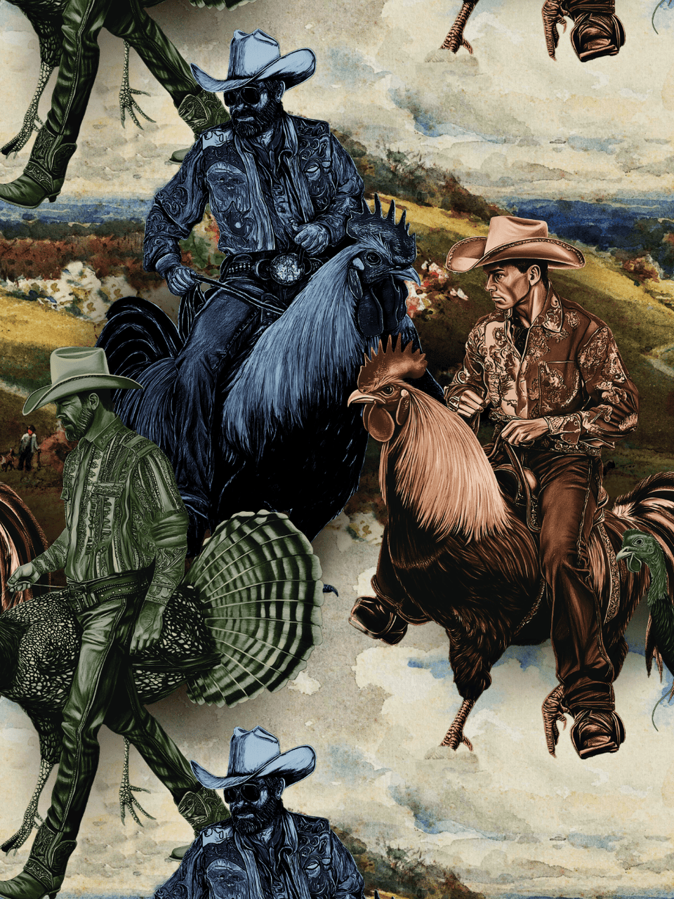 Print/Blue/White/Green/Black