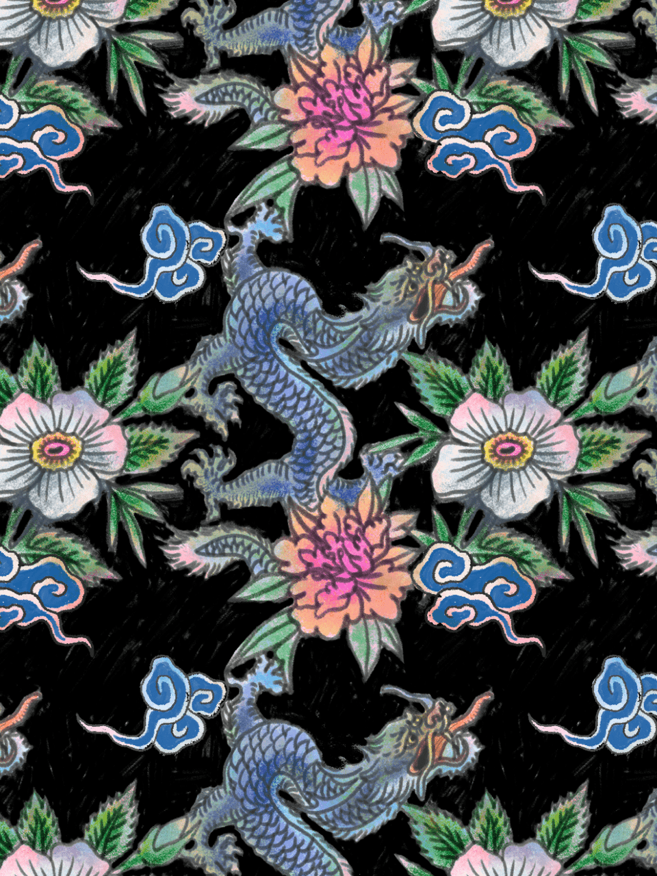 Print/Blue/White/Green/Black