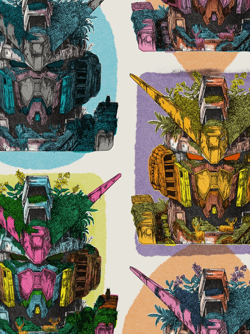 Print/Black/Purple/Blue/Pink