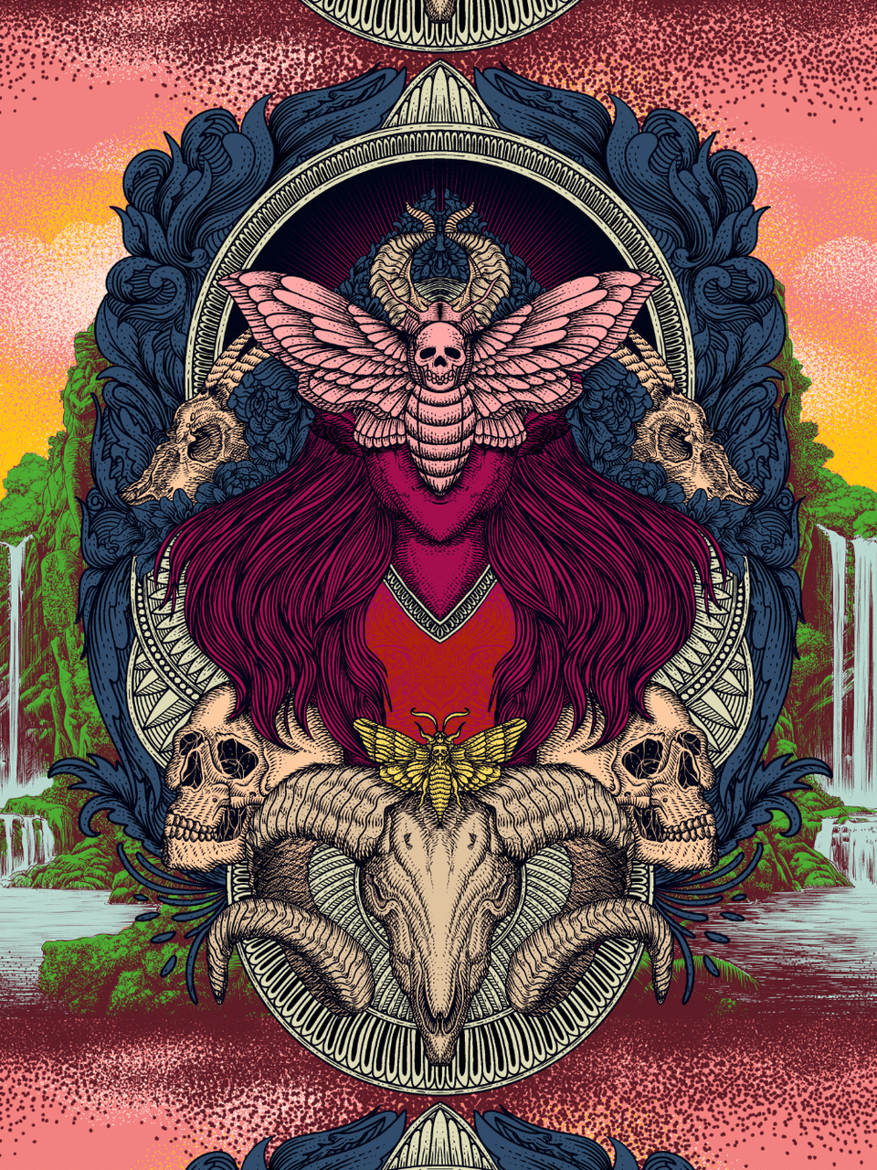 Print/Blue/Grey/Pink