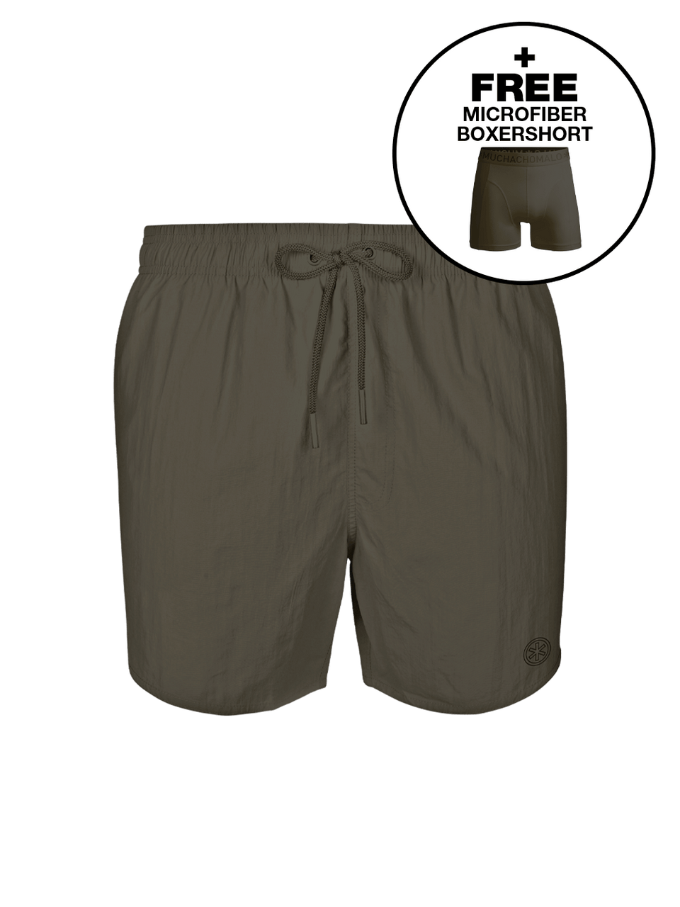 Men Swimming trunks Army green free microfiber boxer shorts